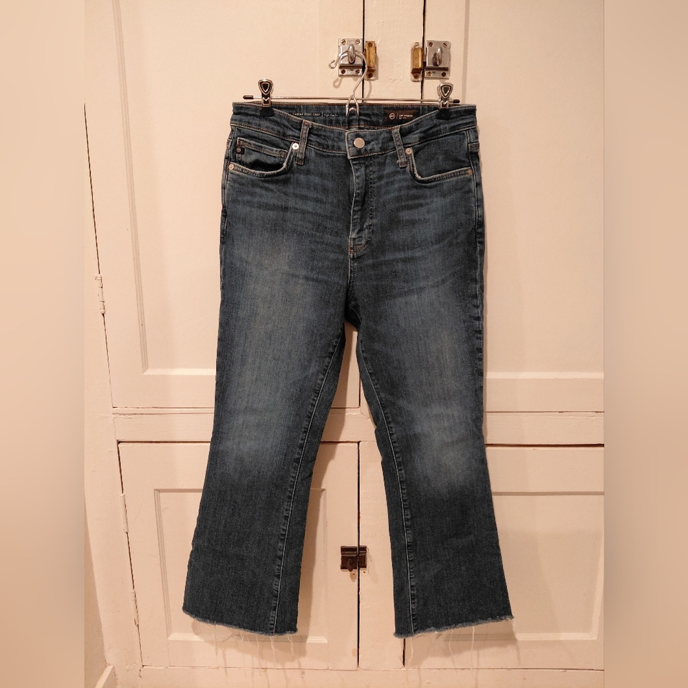 AG Farrah Boot Crop Jeans Frayed Hem 30